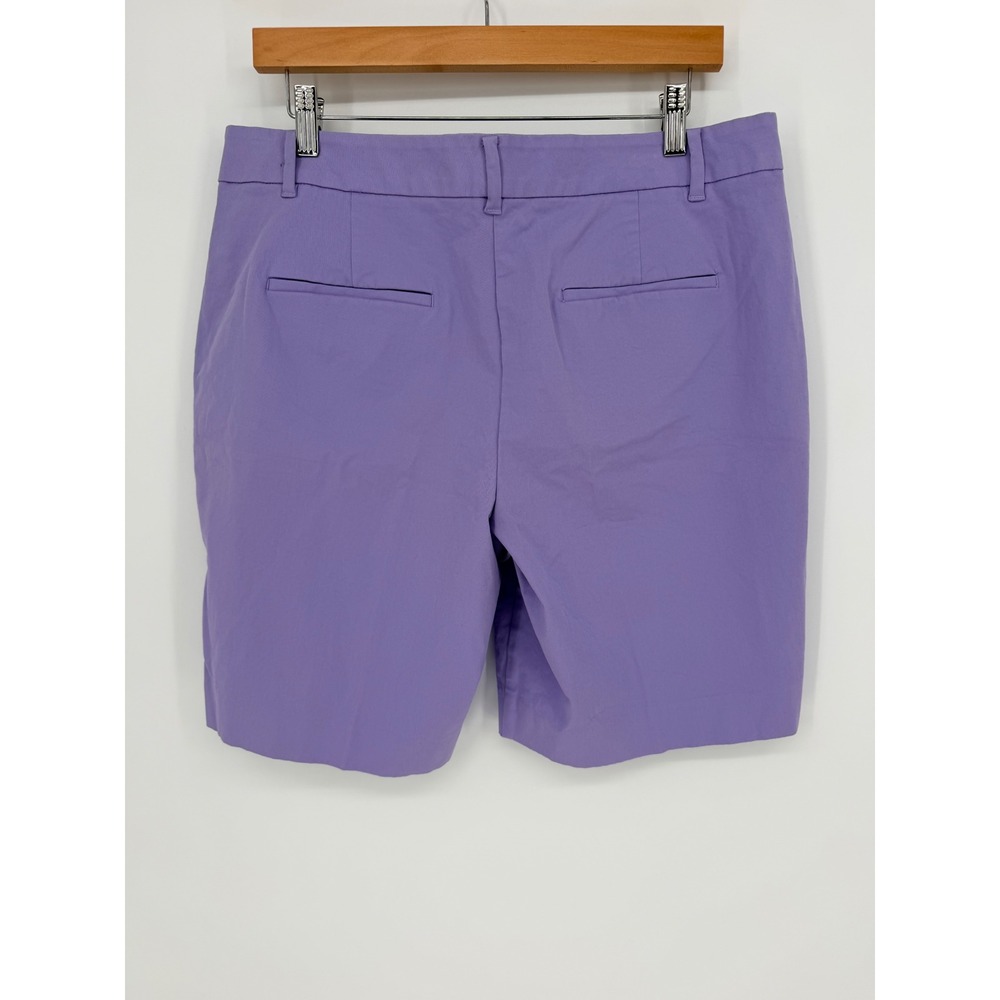 Ann Taylor‎ Chino Shorts 14 Purple Mid Rise Pastel Preppy Coastal Grandmother - Picture 7 of 8